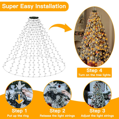 🎁 Ранна коледна разпродажба – 50% ОТСТЪПКА 🎄 Светещ пръстен с водопад от лампички за коледна елха