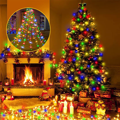 🎁 Ранна коледна разпродажба – 50% ОТСТЪПКА 🎄 Светещ пръстен с водопад от лампички за коледна елха