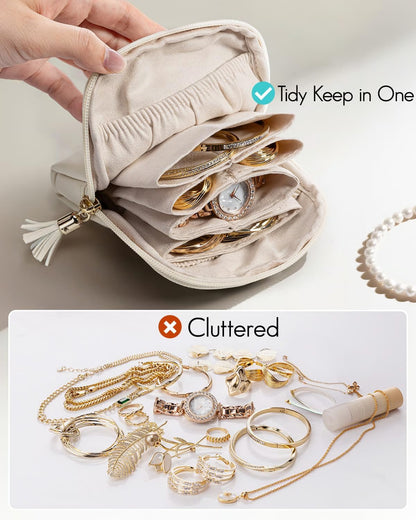 ✨💍Елегантен Пътнически Органайзер за Бижута – Идеален за Ваканции и Подарък