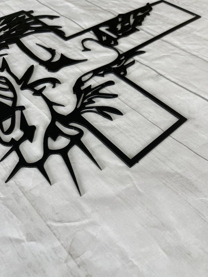 НА РАЗПРОДАЖБА🔥Метален знак с кръст Исус Христос, стенна декорация