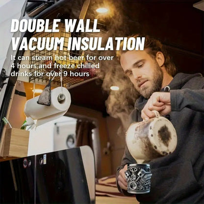 🎁☕ Кафе чаша от неръждаема стомана Creative Engine V6/V8, механичен дизайн