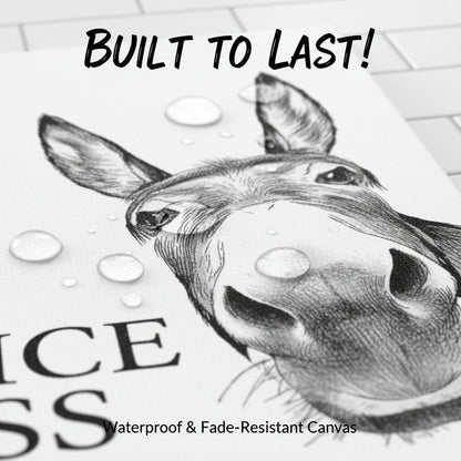 Смешно изкуство за стена в банята - Печат с "Хубаво дупе" на магаре (Без рамка)