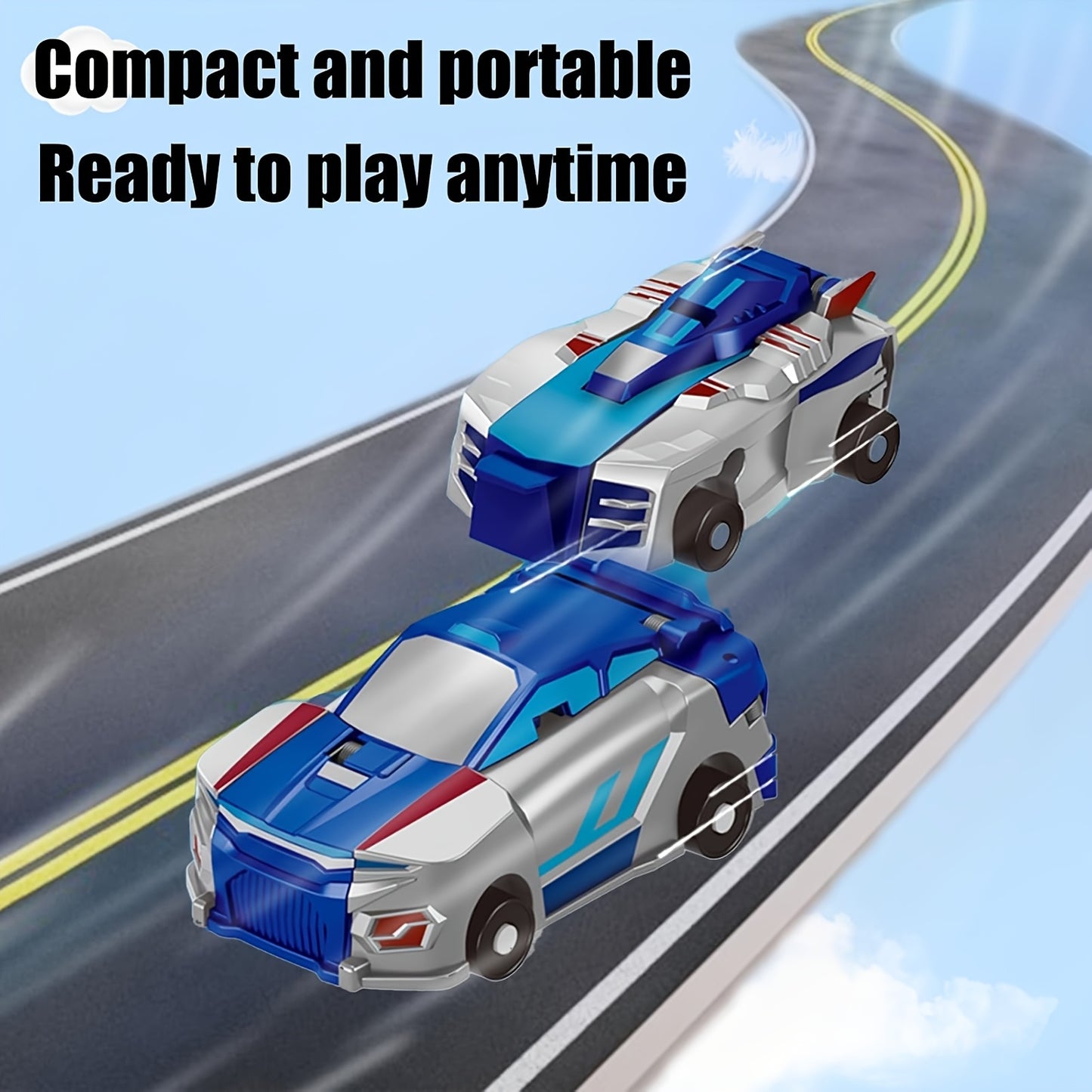 🎄Ранна коледна промоция – Купи 2, вземи 1 безплатно⛄ 2 в 1 Превръщащ се състезателен автомобил динозавър – Автоматично превръщаща се играчка