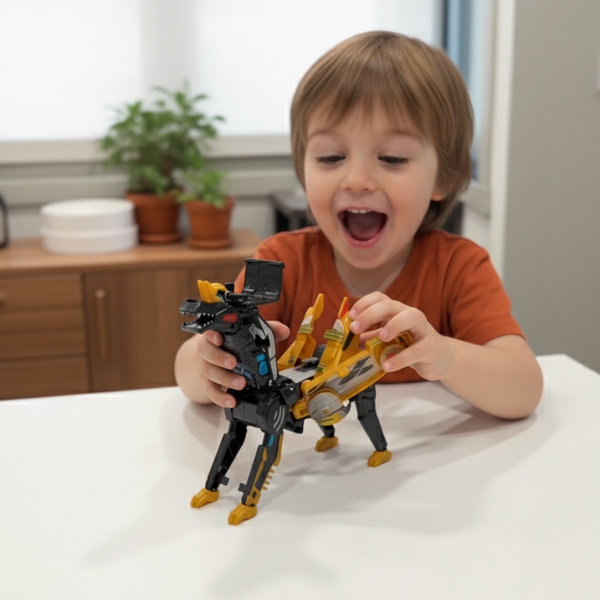 🎄Ранна коледна промоция – Купи 2, вземи 1 безплатно⛄ 2 в 1 Превръщащ се състезателен автомобил динозавър – Автоматично превръщаща се играчка