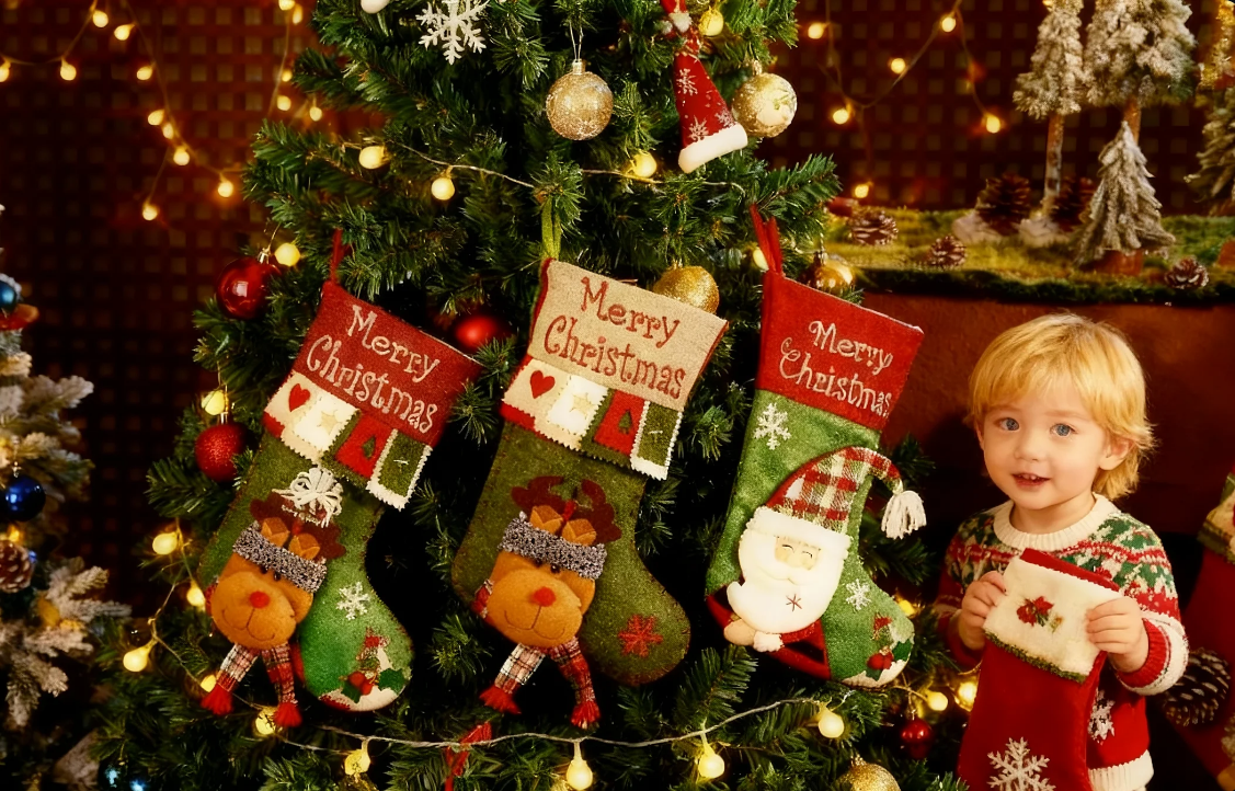 Очарователен голям коледен чорап – идеален за подаръци! 🎁