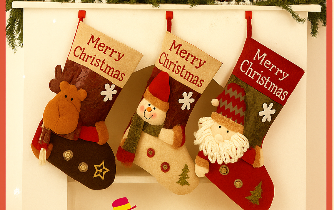 Очарователен голям коледен чорап – идеален за подаръци! 🎁