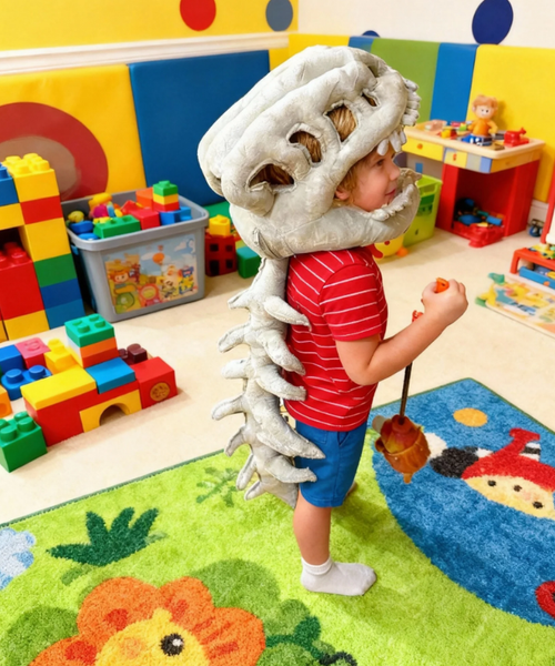 🎉 Сложи плюшената динозавърска глава и стани „временен служител“ в динопарка за деня 🦕🧸